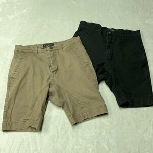 Lot of 2 Zanerobe Sureshot Chino Dropcrotch Shorts Black Brown Mens 29